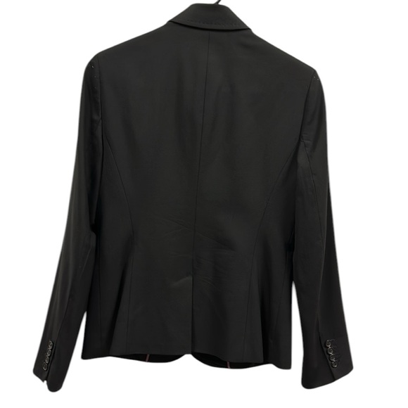 Vintage J Crew Wool Blend One Button Blazer Faux Pocket Shoulder Pads Womens 4 - Picture 5 of 10